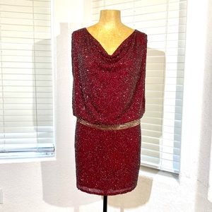 HAUTE HIPPIE silk dress sequins M sleeveless